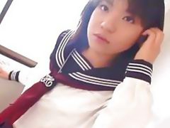 Pretty Japanese schoolgirl cumfaced uncensored